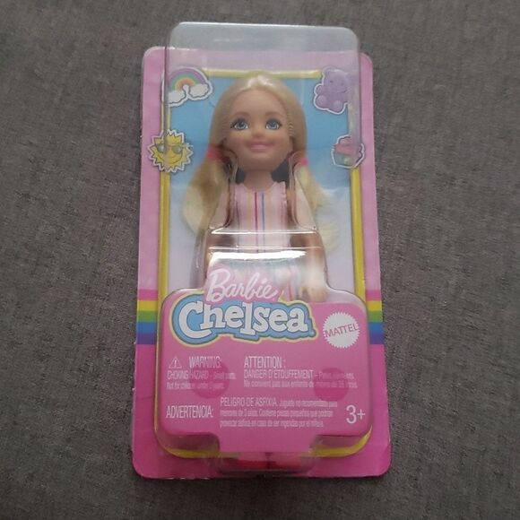 Barbie Chelsea toy wearing short set & pink sneakers Mattel doll ages 3+… - Picture 1 of 6